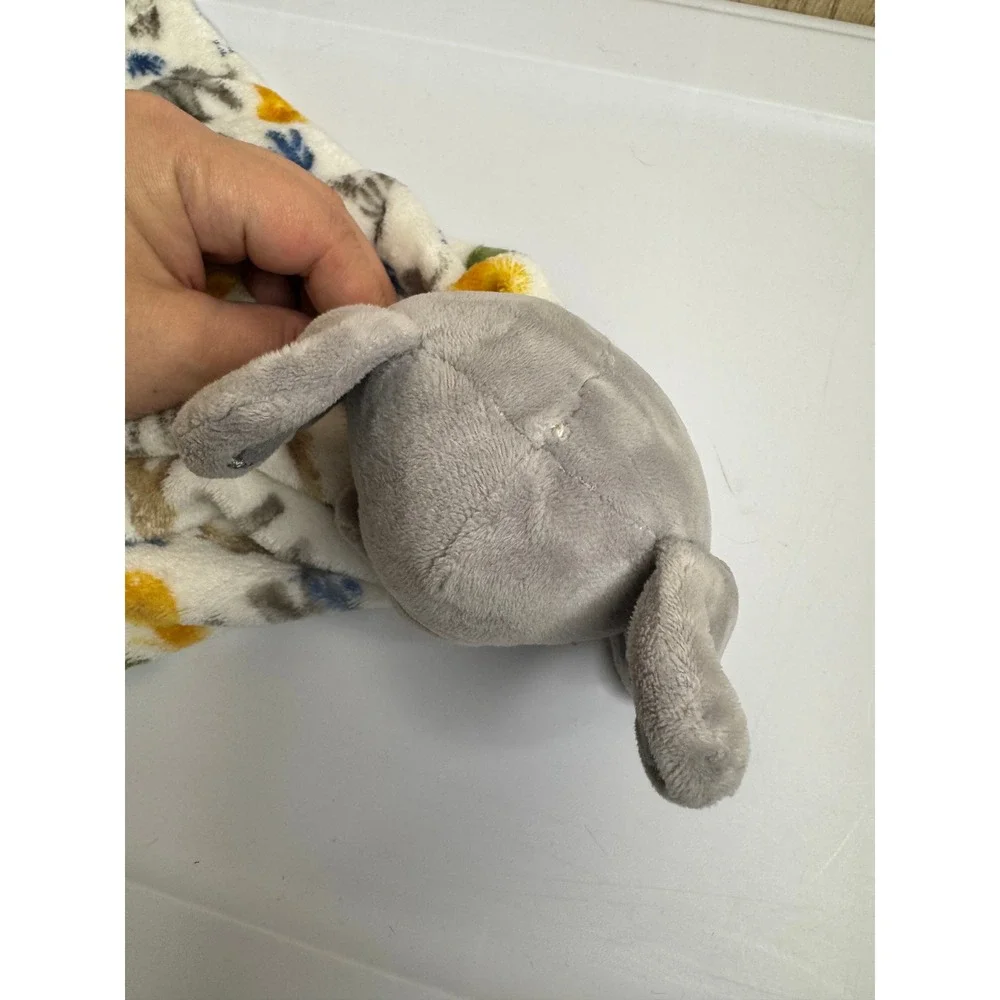 Modern Baby Elephant Security Blanket Lovey Safari Animals Plush